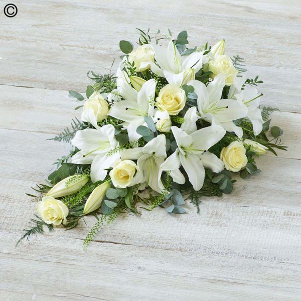 white roses and lilies
